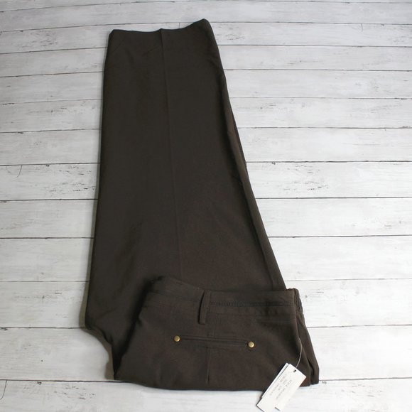 Larry Levine Women's Trouser Suit Dress Pants Plus Size 22W Brown - Picture 2 of 6